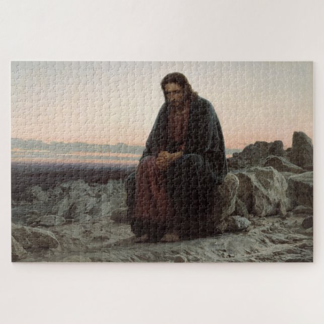 Puzzle Le Christ dans le désert (par Ivan Kramskoi) (Horizontal)