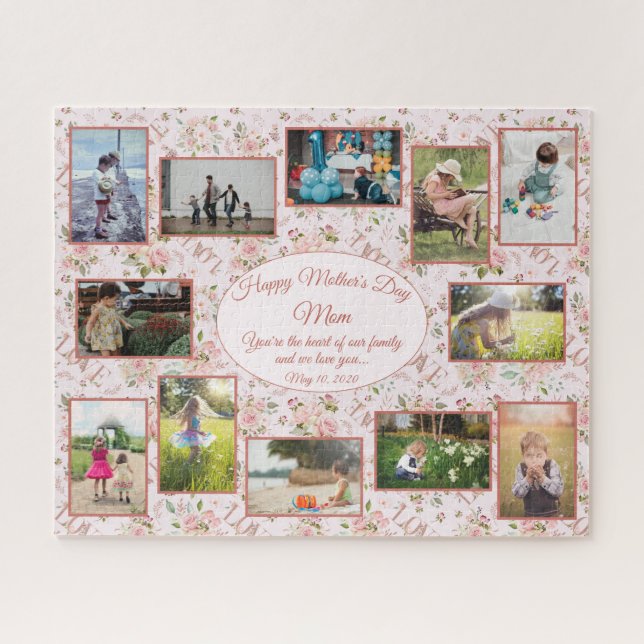 Puzzle Le coeur de la fête des mères de famille (Horizontal)