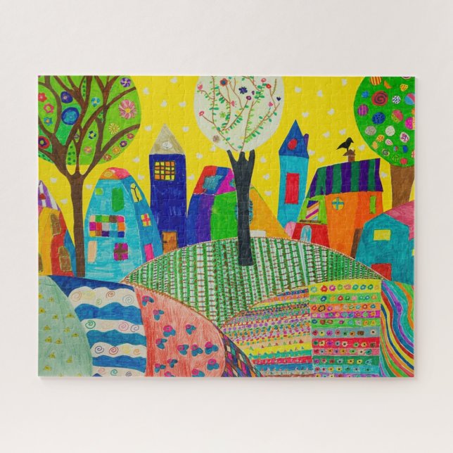 Puzzle Le dessin d'une ville par un enfant (Horizontal)