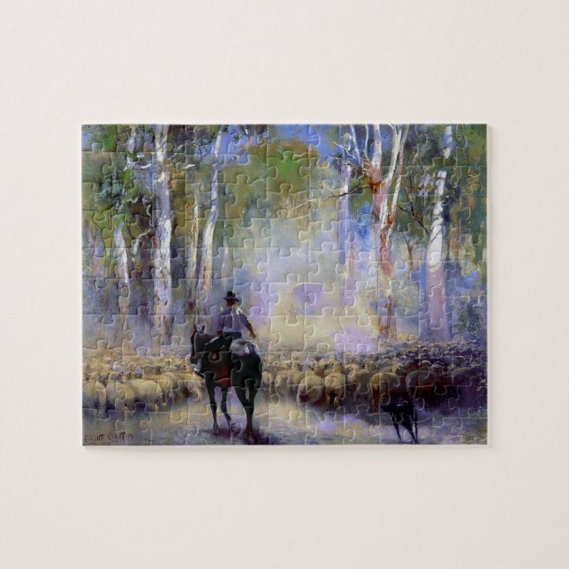 Puzzle Le Drover 1912 Walter Avec Cowboy Australien (Horizontal)