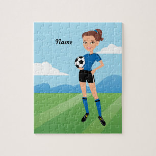 Puzzle Le footballeur de la fille personnalisé