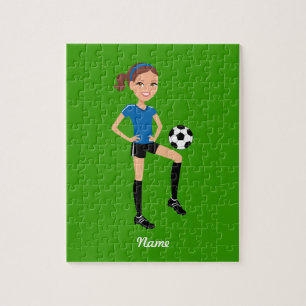 Puzzle Le footballeur de la fille personnalisé
