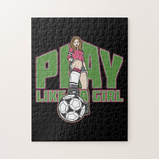 Puzzle Le jeu aiment un football de fille (Vertical)
