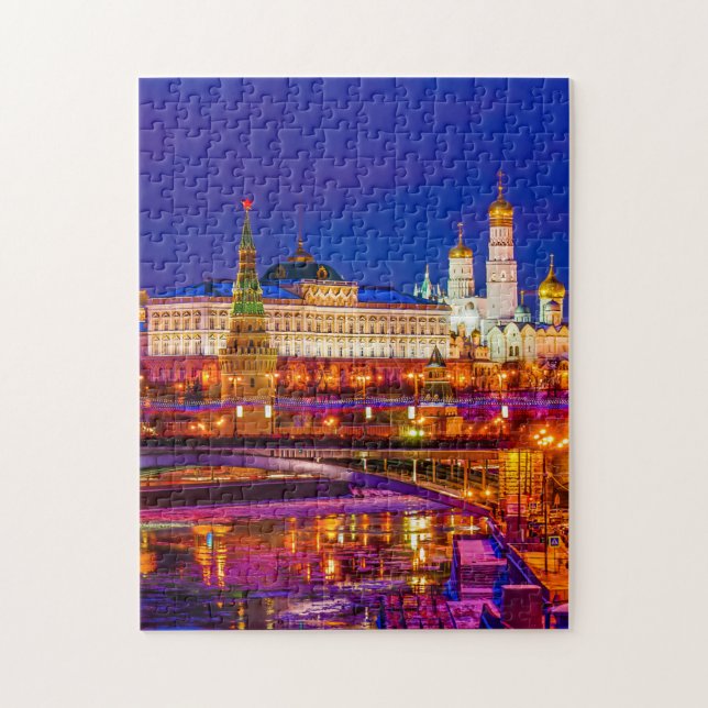 Puzzle Le Kremlin de Moscou dans la nuit d'hiver (Vertical)
