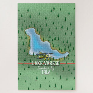 Puzzle Le lac Varèse, Lombardie, affiche de voyage en ita