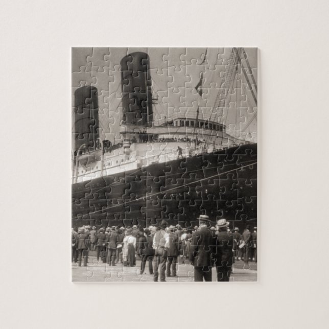 Puzzle Le Lusitania arrive New York City 1907 (Vertical)
