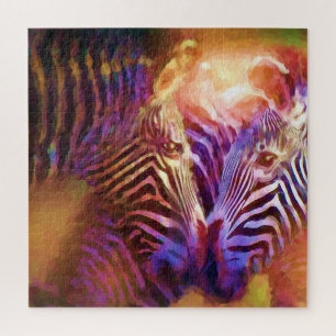 Puzzle Le moment tendre pastel art animal contemporain