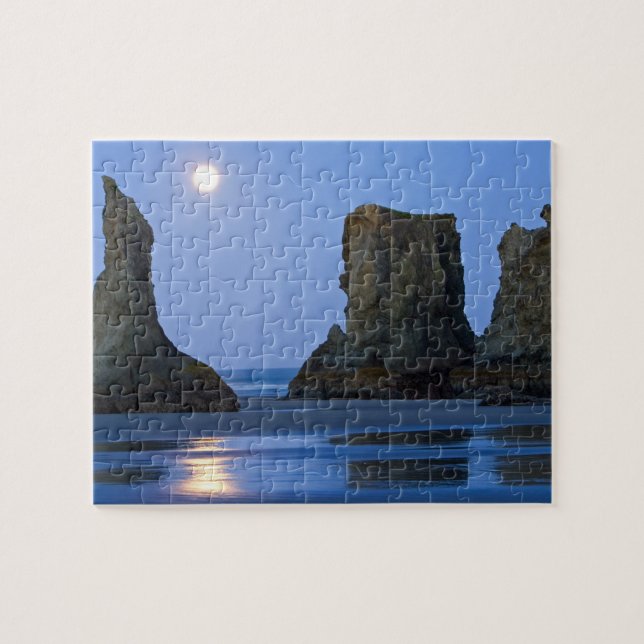 Puzzle Le Monde, La Plage De Bandon, Oregon. (Horizontal)