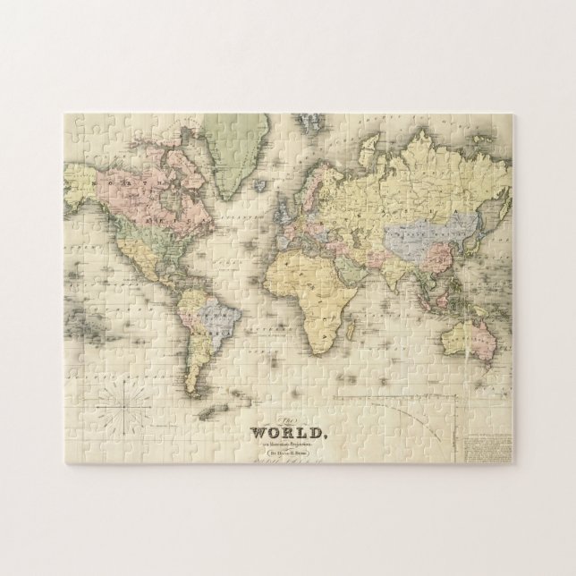 Puzzle Le monde sur la projection de Mercator | 1840 (Horizontal)