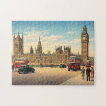 Le Palais de Westminster Gravure sur bois japonais