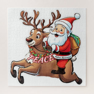 Puzzle Le Père Noël avec des cadeaux de paix
