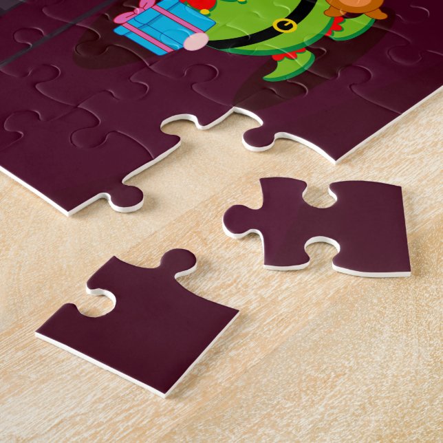 Puzzle Le Père Noël noir distribue des cadeaux de Noël, (Côté)