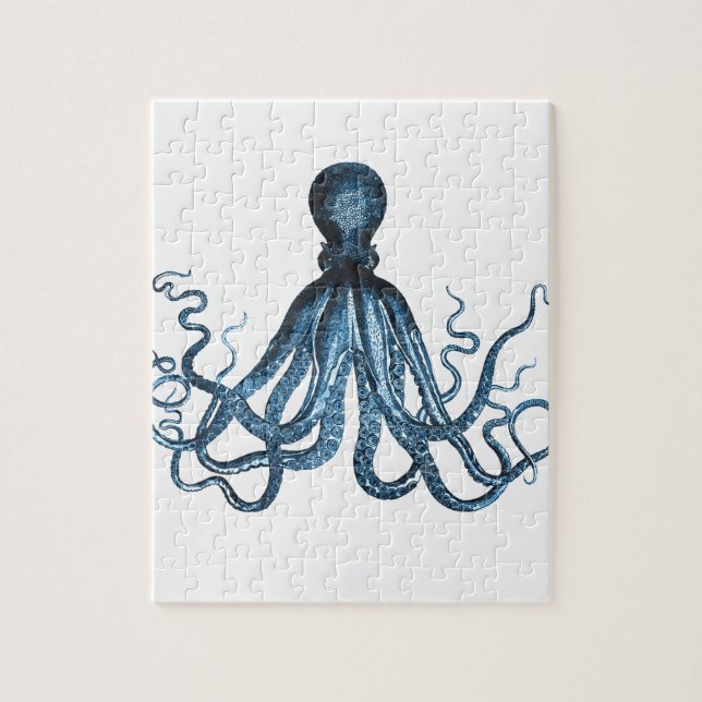 Puzzle Le poulpe kraken le bleu côtier nautique de plage (Vertical)