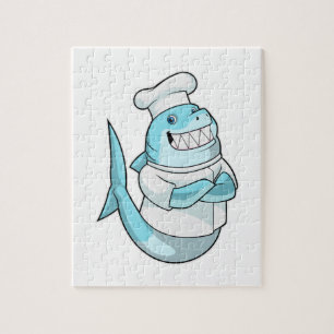 Puzzle Le requin comme chef avec tablier de Cuisine