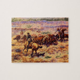 Puzzle Le Roundup', Charles M. Russell_Art de l'Amérique