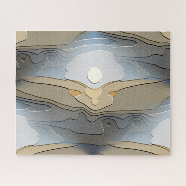 PUZZLE LE SOLEIL SUR LES COLLINES ABSTRAITES (Horizontal)