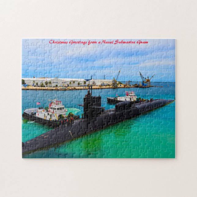 Puzzle Le sous-marin naval Guam.voeux de Noël (Horizontal)