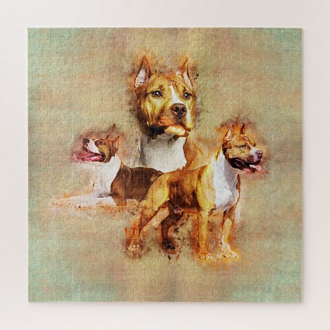 Puzzle Le Staffordshire Terrier américain - Amstaff (Vertical)