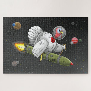 Puzzle Le voyage de Dinde Fusée à travers l'espace
