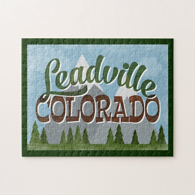 Puzzle Leadville Colorado Amusants Retro Montagnes Neige (Horizontal)