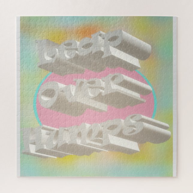 Puzzle Leap Over Humps art design brumeux pastels et blan (Vertical)