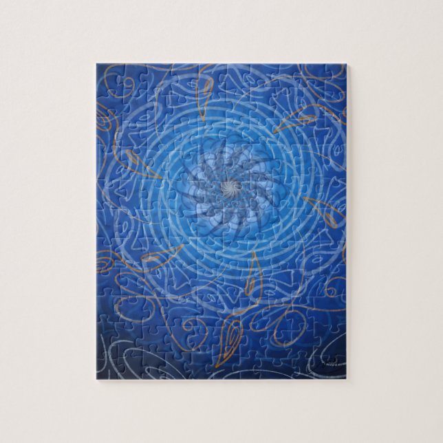 Puzzle L'eau personnalisable (spirograph psychédélique) (Vertical)