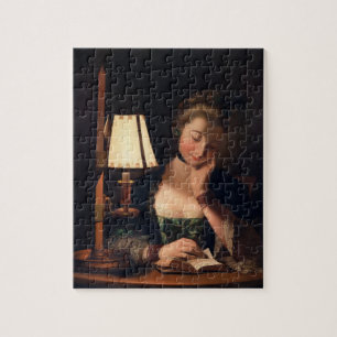 Puzzle Lecture de femme par une nuance de Papier-cloche,