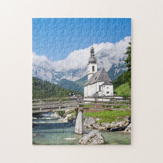 Puzzle L'église paroissiale de Ramsau en Bavière, Allemag (Vertical)