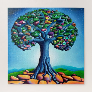 Puzzle L'encastrement de l'arbre aux galets