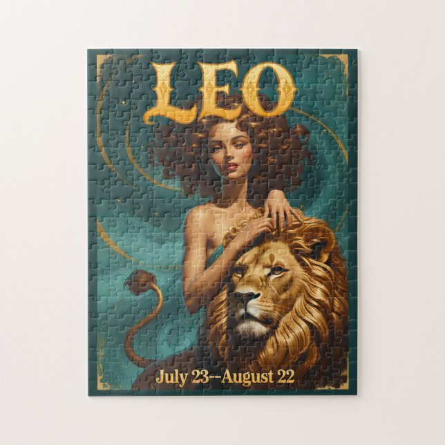 Puzzle Leo Zodiac Jigsaw Juillet/Août Lion cadeau (Vertical)