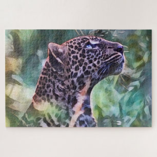 Puzzle Leopard Dans Une Jungle Lumière