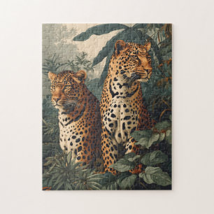 Puzzle Leopard Jungle : Carte postale Vintage