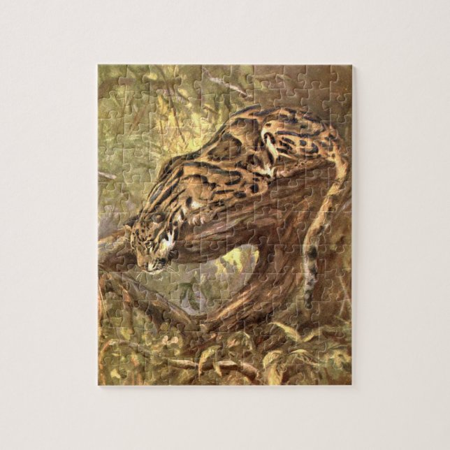 Puzzle Leopard nuageux par CE Swan, Animaux sauvages Vint (Vertical)
