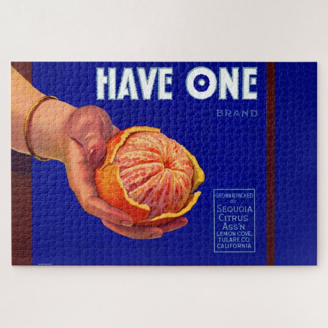 Puzzle Les années 1940 ont un étiquette de caisse orange (Horizontal)