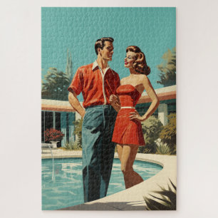 Puzzle les années 50 Au Bord De La Piscine
