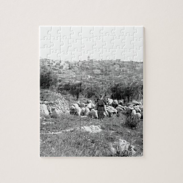 Puzzle Les bergers tendant des troupeaux s'approchent de (Vertical)