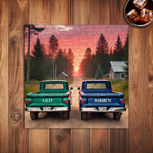 Puzzle Les camions des années 1960 qui descendent dans un