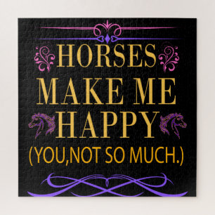 Puzzle Les chevaux jaunes me rendent heureux mais vous pa