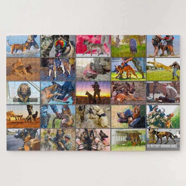 PUZZLE LES CHIENS DE TRAVAIL MILITAIRES AMÉRICAINS "MONTA (Horizontal)