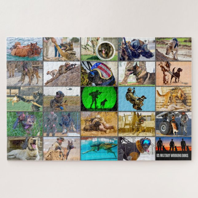 PUZZLE LES CHIENS DE TRAVAIL MILITAIRES AMÉRICAINS "MONTA (Horizontal)