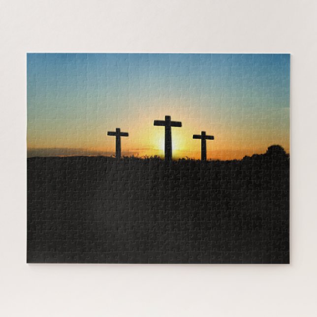 Puzzle Les croix de crucifixion au coucher du soleil (Horizontal)