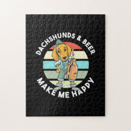Puzzle Les Dachshunds Et La Bière Me Rendent Heureux