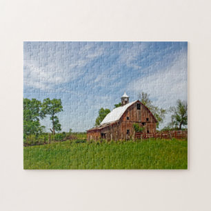 Puzzle Les Etats-Unis, le Kansas. Vieille grange rouge