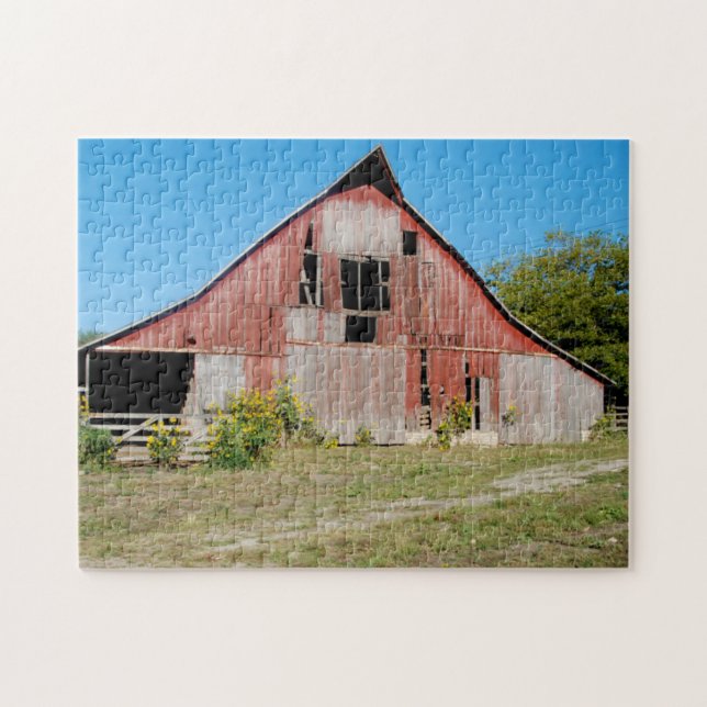 Puzzle Les Etats-Unis, le Kansas, vieille grange rouge (Horizontal)