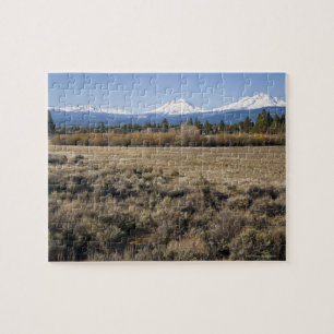 Puzzle Les Etats-Unis, Orégon, champ avec la neige ont