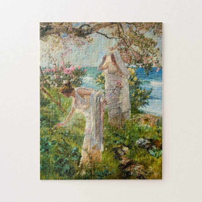 Puzzle Les filles grecques sur le rivage Joaquí à Soroll (Vertical)