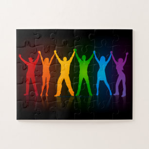 Puzzle Les gens du groupe de SlipperyJoe se tenant la mai