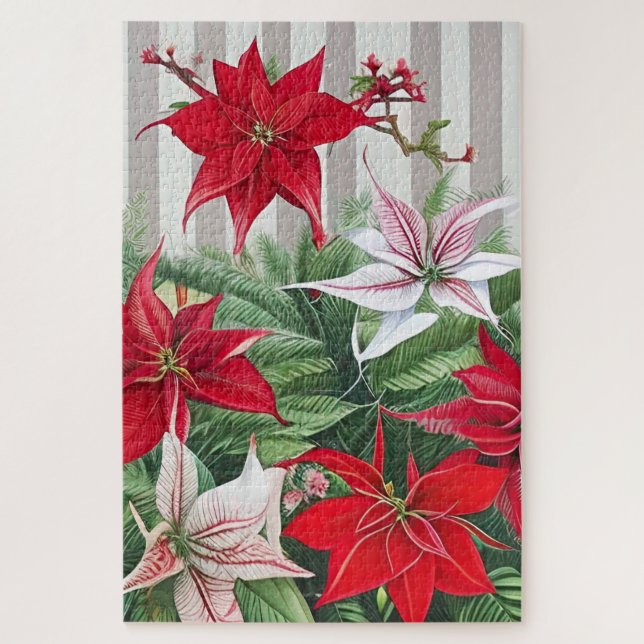 Puzzle Les hybrides Red Amaryllis et Poinsettia (Vertical)