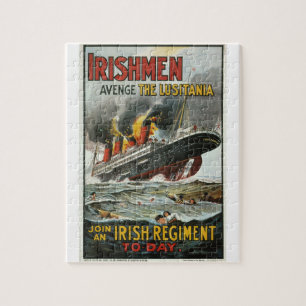 Puzzle Les Irlandais vengent l'affiche Lusitania_Propagan