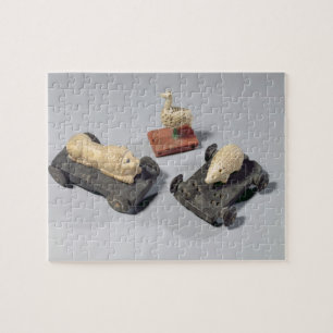 Puzzle Les jouets des enfants : un hérisson, un lion et